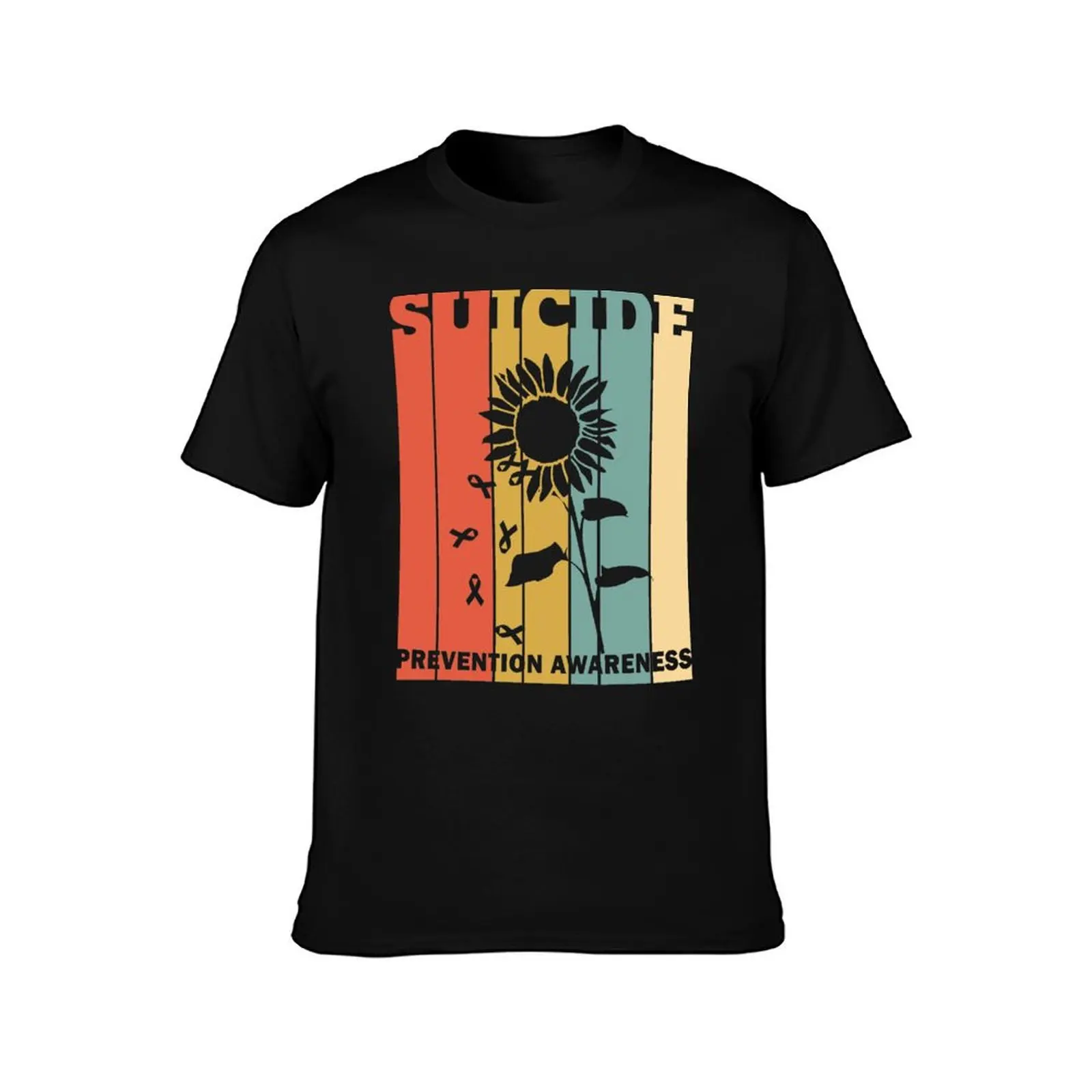 Suicide Prevention Awareness Retro Vintage Sunflower T-Shirt Casual Everyday Wear T-Shirt