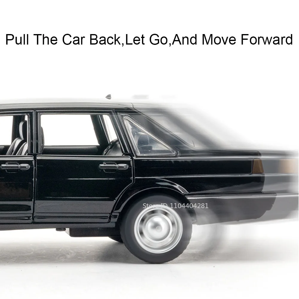 Santana-modelos de juguetes fundidos a presión, coches de policía de aleación, 6 puertas, sonido abierto, luz, vehículos coleccionables, regalos de Festival para niños, 1:24