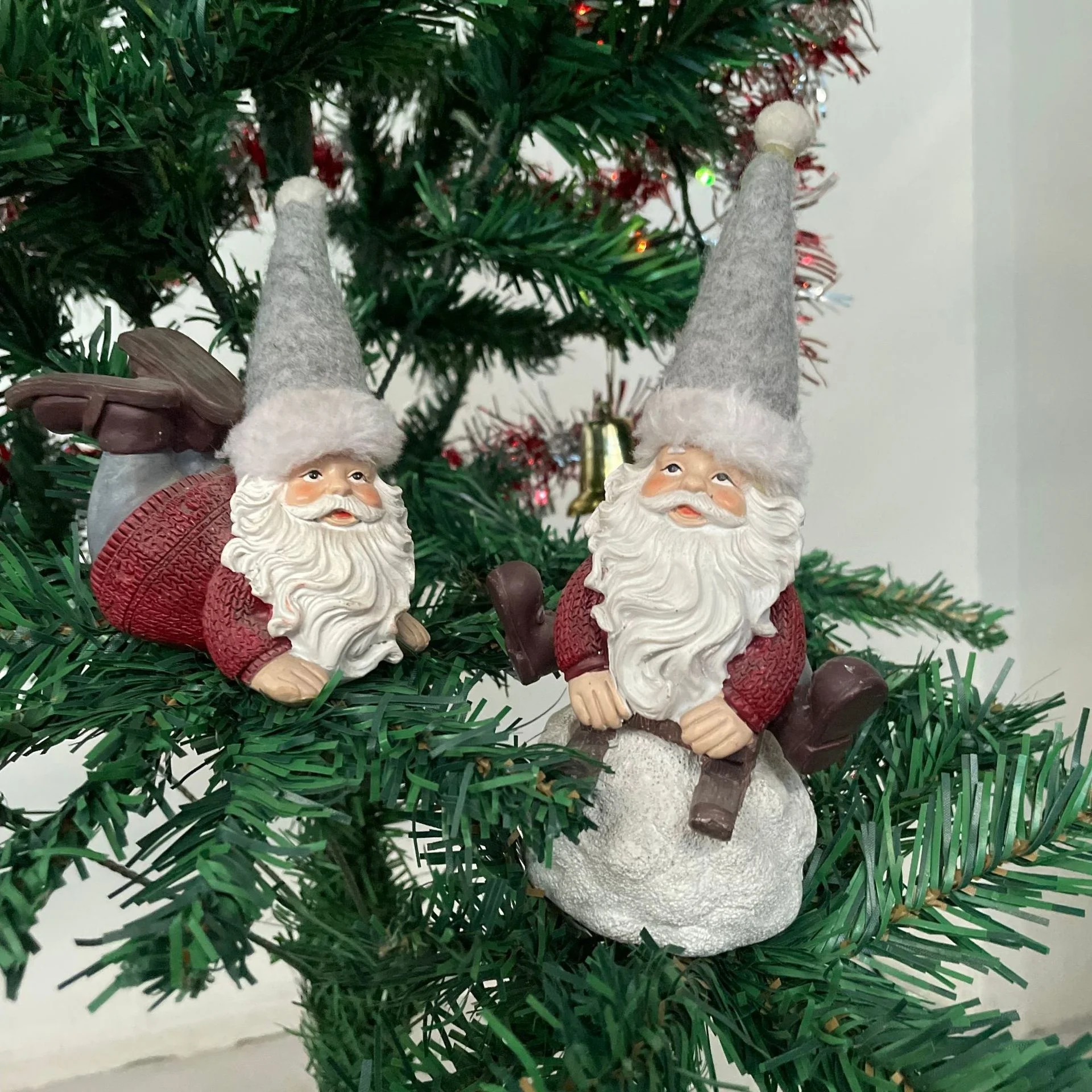 Christmas New Grey Plush Hat Christmas Dwarf Elderly Ornaments Creative Home Decoration Ornaments Gifts