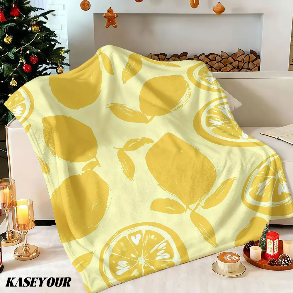 Sunny Lemon Winter Summer Flannel Blanket Throw Fleece Soft Fuzzy Plush Cozy Fleece Blankets for Sofa Ideal Gifts