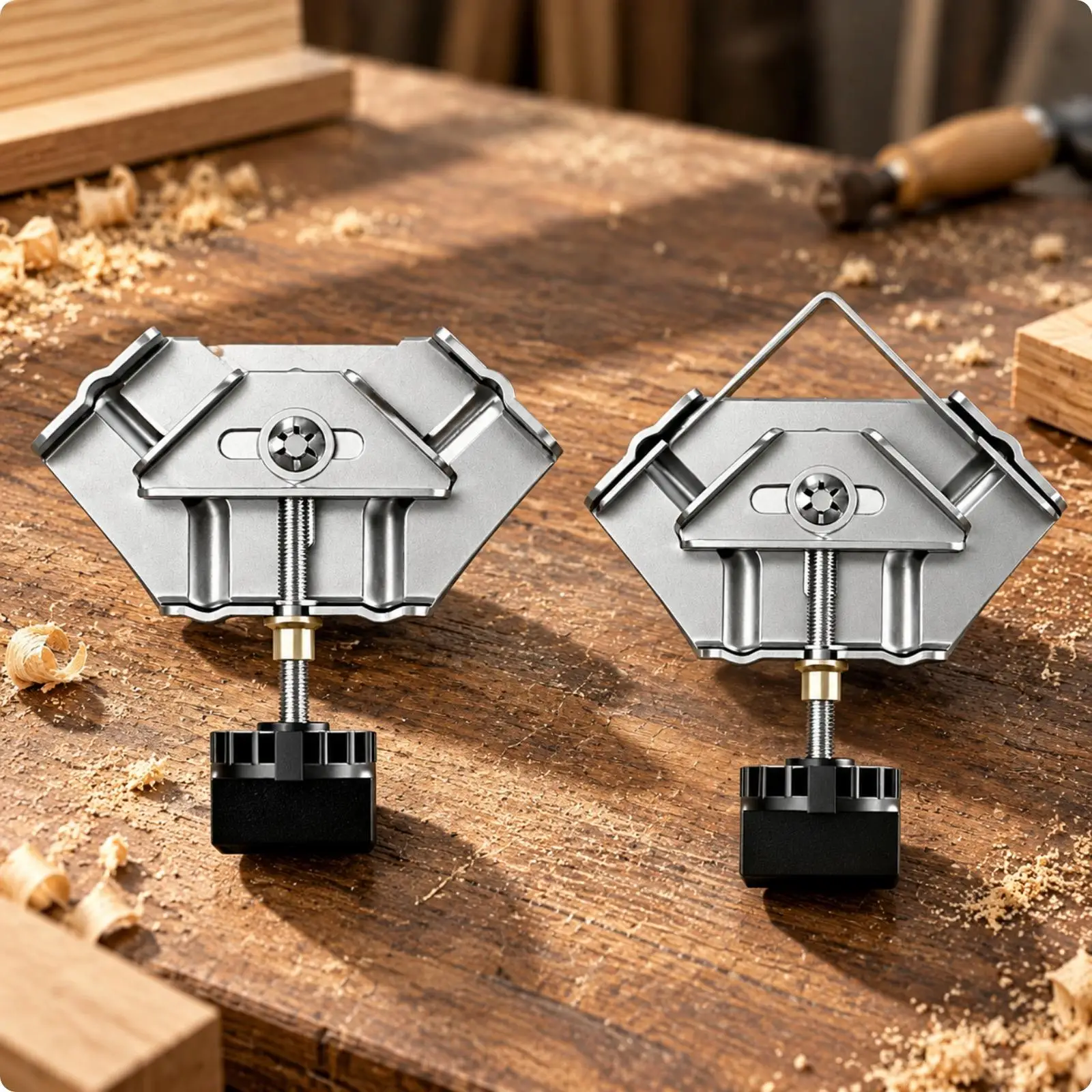 Stainless Steel Carpentry Clamp 90 Degree Angle Fixing Tool for Frame Construction with Adjustable Knob