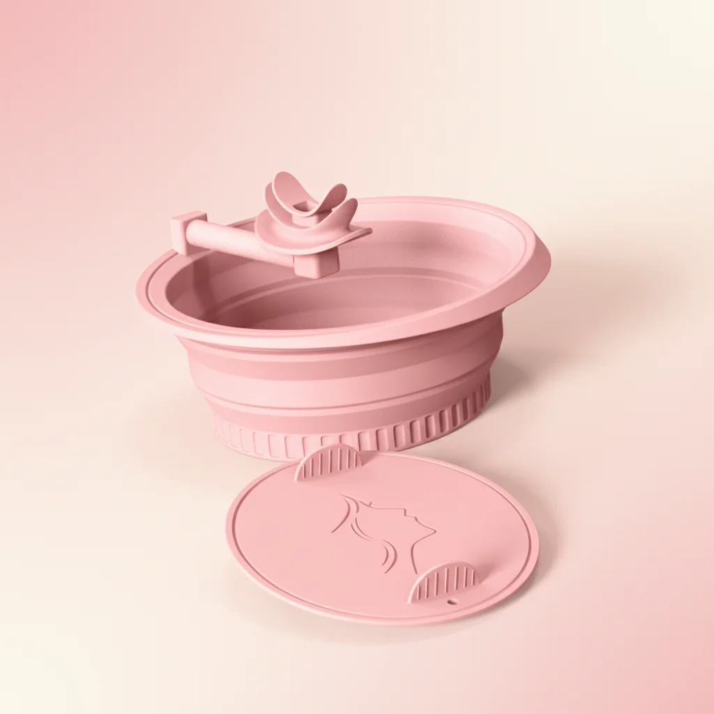 

Silicone Breathing Ice Folding Basin Built-in Ice Tray Skin Tightening Facial Plunge Bowl Anti-Inflammation Portable