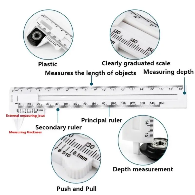 

R9UF 0-150mm 0-180mm Woodworking Double Scale Micrometer for Diameter Measurement