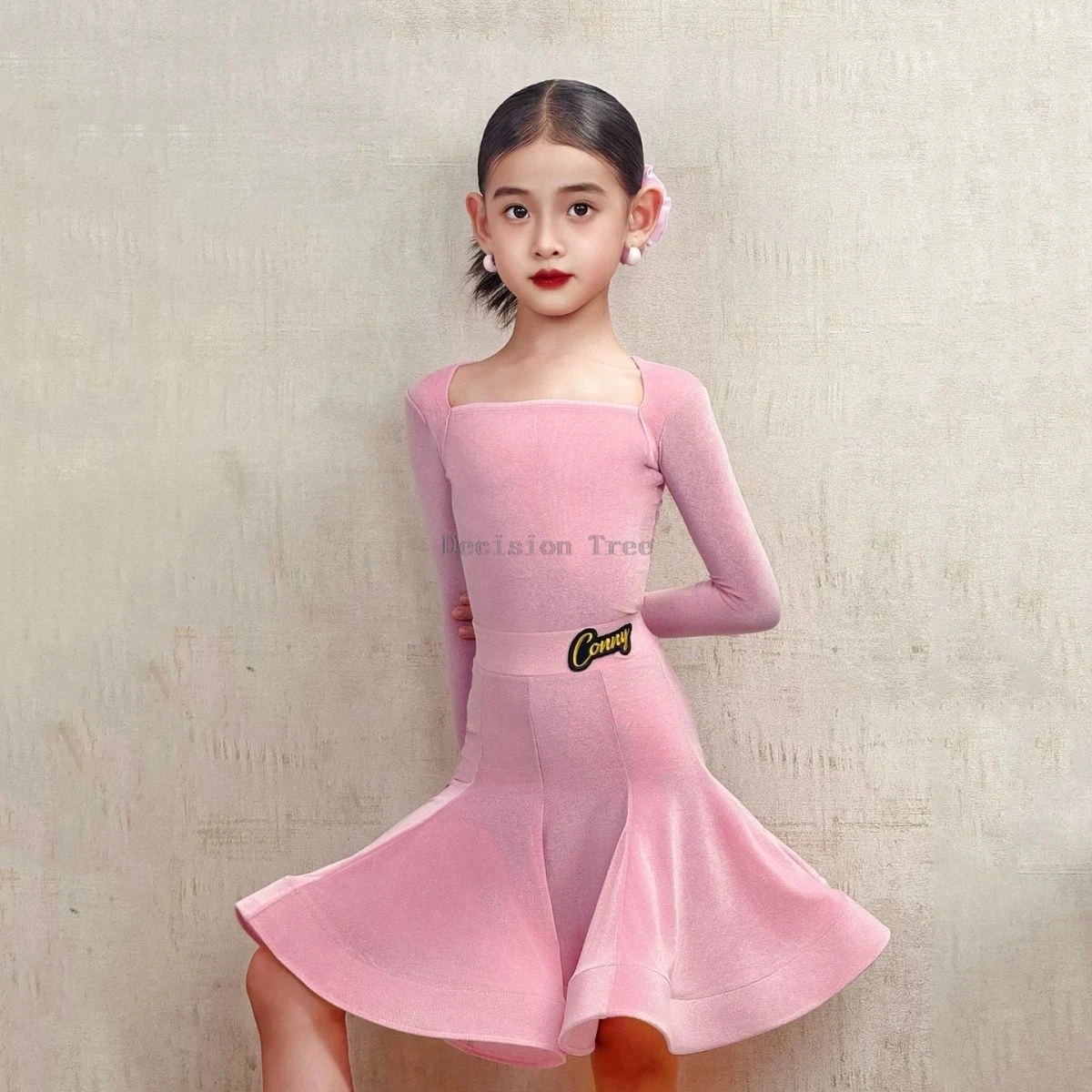 2025 new children latin dance dress fishbone dress children's performance professional competition slimming latin dance dress