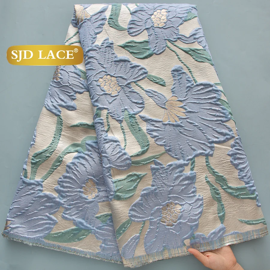 SJD الدانتيل الأفريقي الديباج أقمشة الدانتيل البرتقالي 2025 جديد الفرنسية النيجيري الجاكار مذهب الدانتيل للنساء حفل زفاف لتقوم بها بنفسك فستان 4558 #5