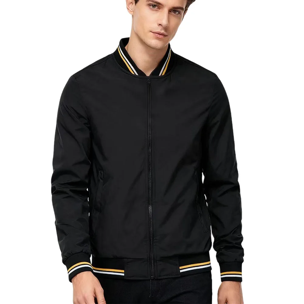 

Men's Fashion Casual Solid Color Baseball Collar Jacket Autumn 2025 Zipper Lightweight Coat Zippered Lightweight Outerwear M-5XL