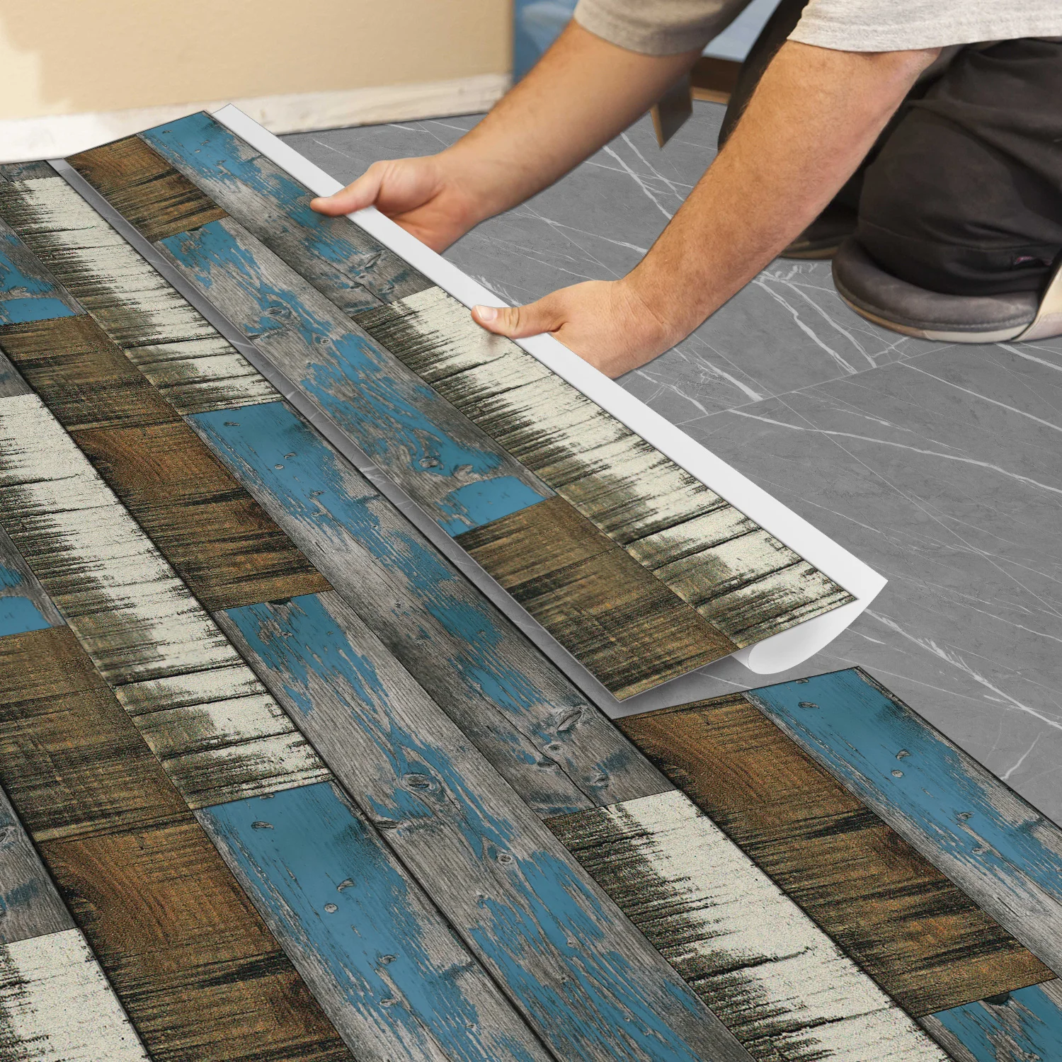 

15x90cm self-adhesive wood grain wall sticker thickened matte waterproof staircase furniture interior decoration (3/6/12 pieces)