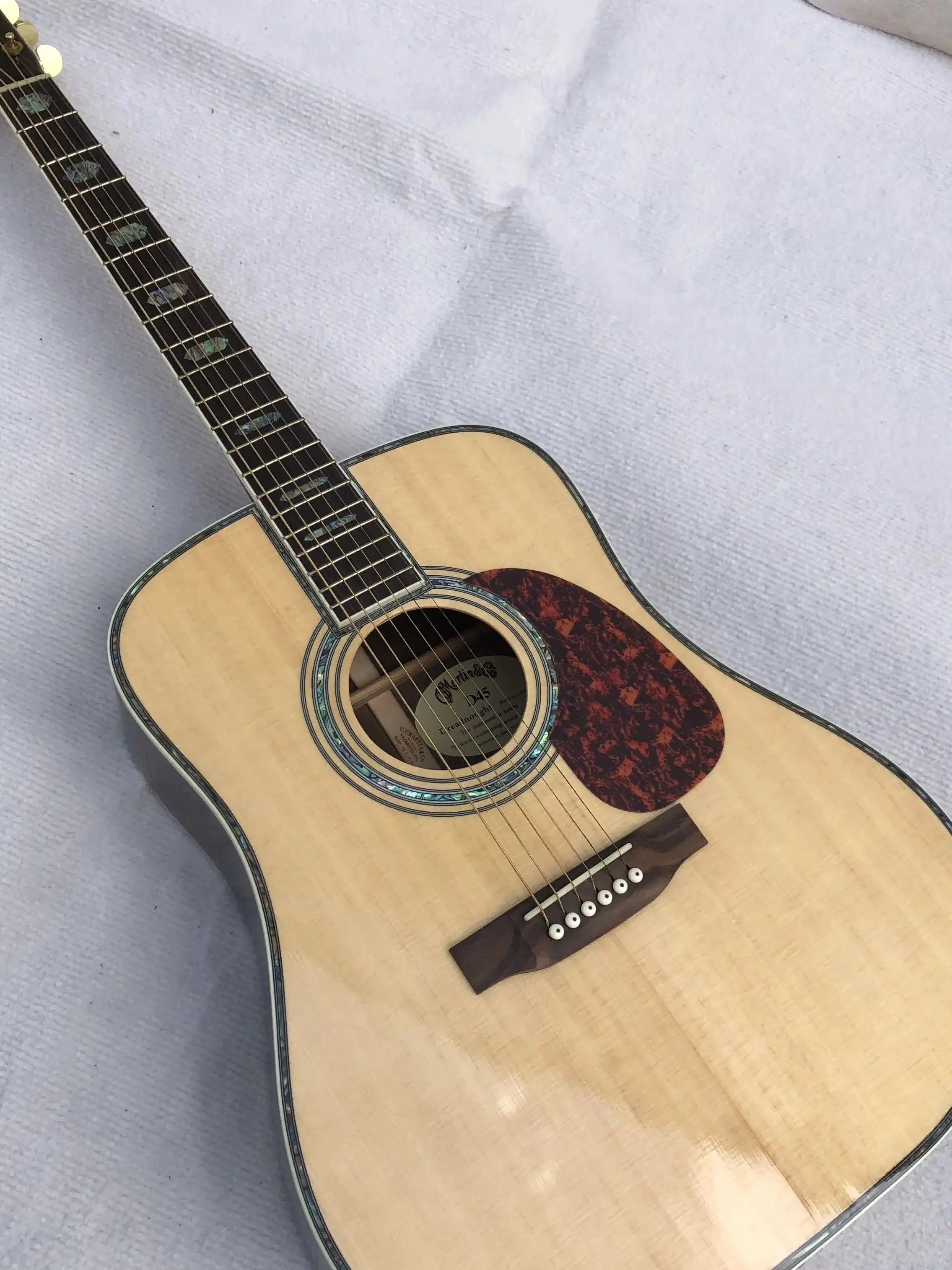 

Customized Martin D45 New Solid Spruce Top Acoustic Guitar D type 45 model 41 Guitar Colorful Shell Inlay abalone binding