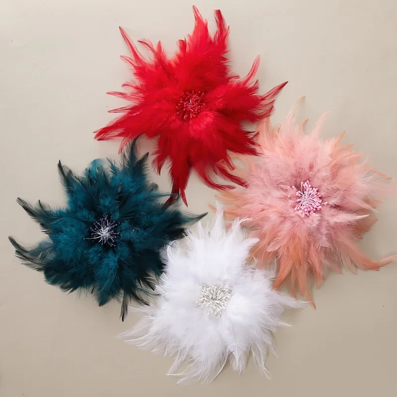 20CM Koreanische Feder Brosche Pins für Frauen Blume Mode Handgemachte Corsage Hochzeit Schmuck Abzeichen Zubehör Geschenke – Detail 2