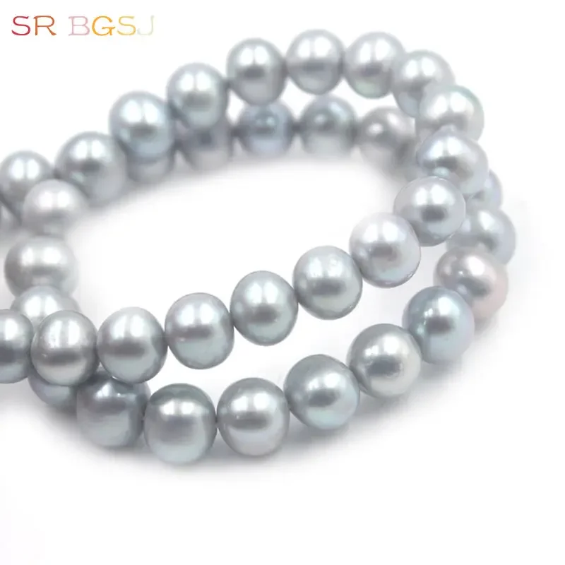 AAA Grade 8-9mm White Pink Purple Gray Natural Freshwater Pearl Round Loose Beads Strand 14\'\'