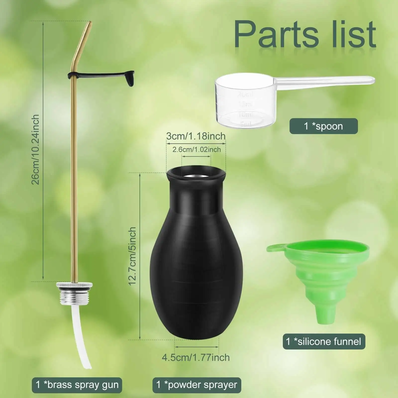 Garden Applicator Dispenser With Long Metal Tube Bulb Sprayer Insect Duster Home Powder For Organic Gardening