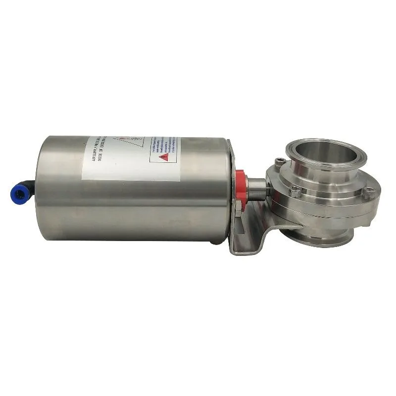 304 Stainless Steel Pneumatic Quick Load Butterfly Valve Food Grade Clamp Vertical Connection Valve with Single Action Actuator