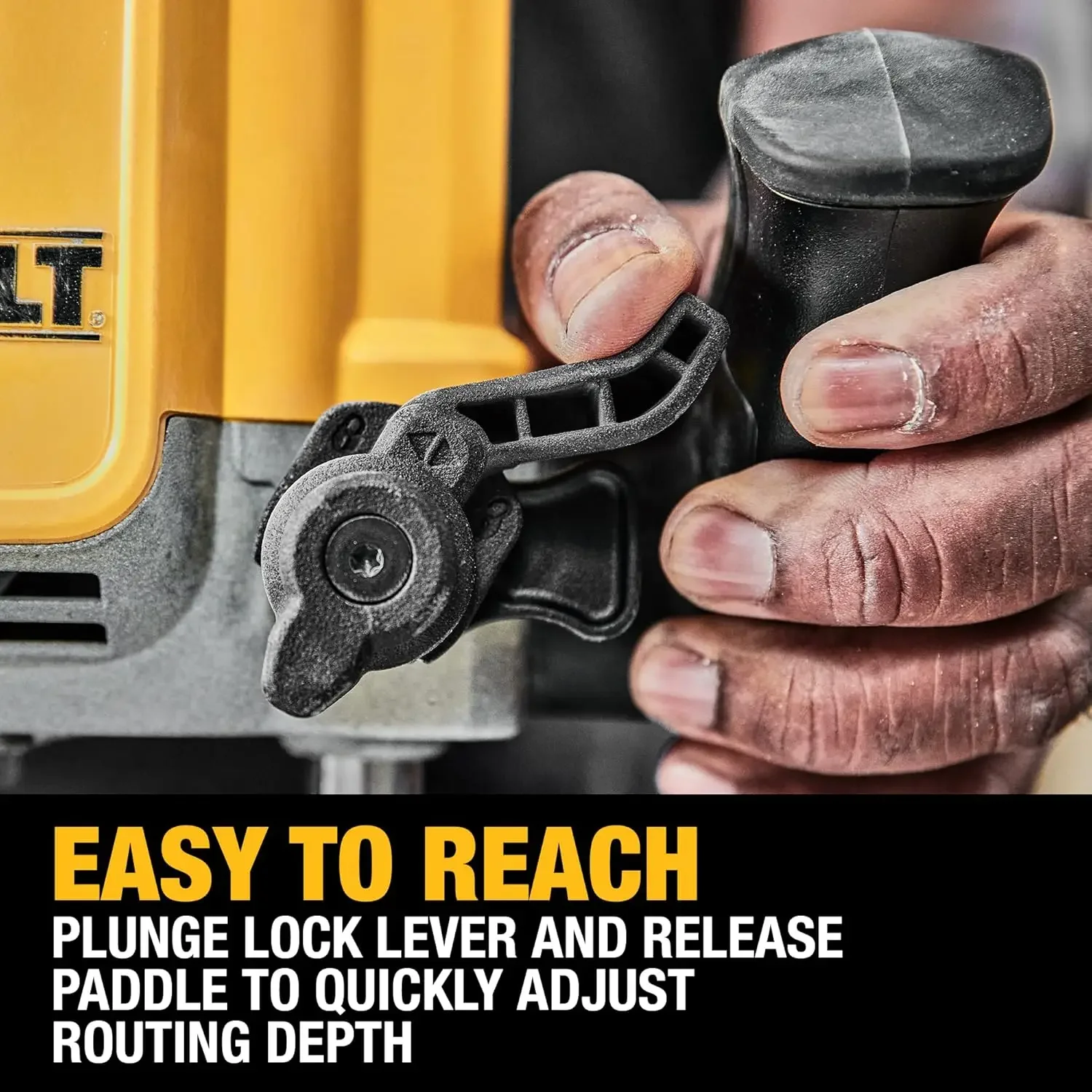 DEWALT Plunge Router 15 AMP, Includes Spindle Lock Button, 1/4 and 1/2 Collets, Built-In LED Light, Corded (DWE625)