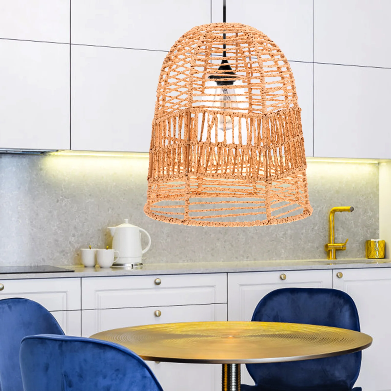 

Imitation Rattan Lampshade Handmade Woven Design For Ceiling Pendant Table Lamp Warm Light Decorative Cover Replacement
