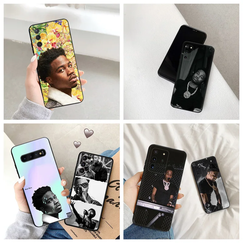 Silicone Black Soft Phone Case for Samsung S24 Plus S23 FE S22 S21 S20 S10 Galaxy Note20 Ultra Roddy Ricch Cover