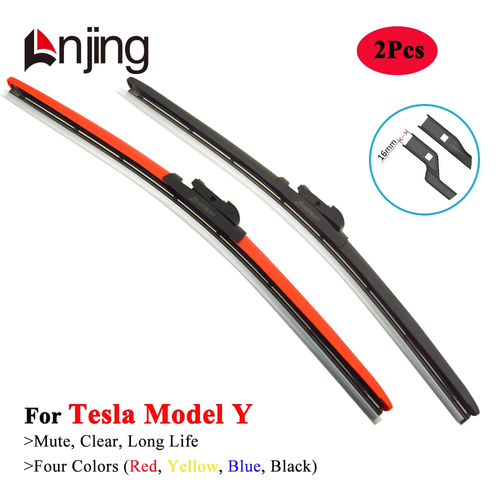 

LNJING Colorful Wiper Blades For Tesla Model Y SUV 5Y 2020 2021 2022 2023 2024 Car Exterior Luxury Accessories Windshield Wipers