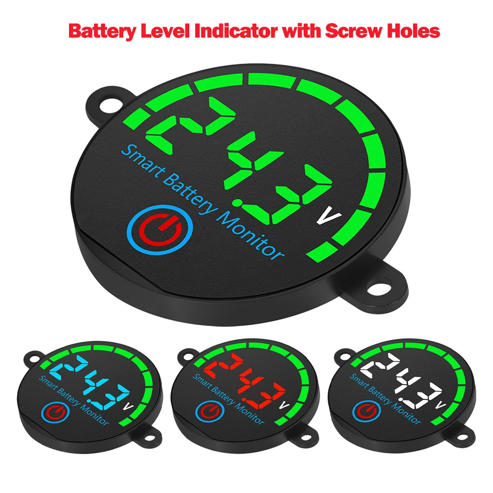 DC 7-55V Battery Level Indicator with Screw Holes Voltage/Charge Monitor Level Indicator Voltage Battery Charging Tester