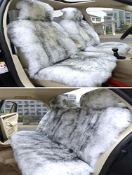 3pcs Natural Genuine Sheepskin Car Seat Covers Full Set Auto Fur Seat Cover For Cars Car Accessories Cushion Universal