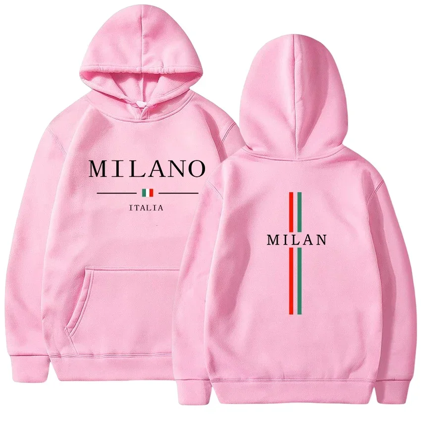 Men's hooded sweatshirt, Milan-printed sweatshirt, casual, running, high-quality men's clothing Tops Y2k 2025