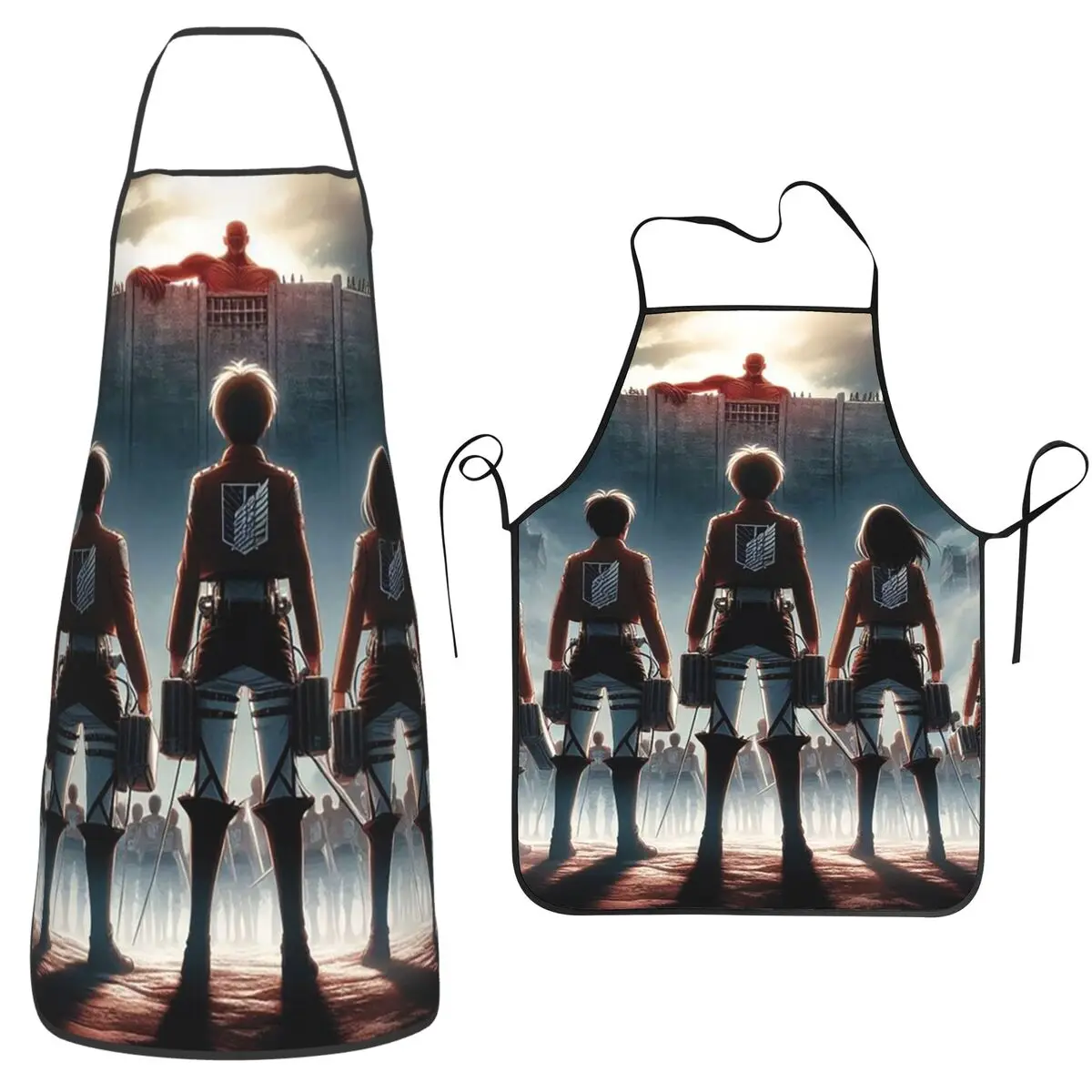 The Arrival Of The Titan Attack On Titan Anime Aprons Chef Cooking Tablier Bib Kitchen Cleaning Pinafore for Women Men Painting