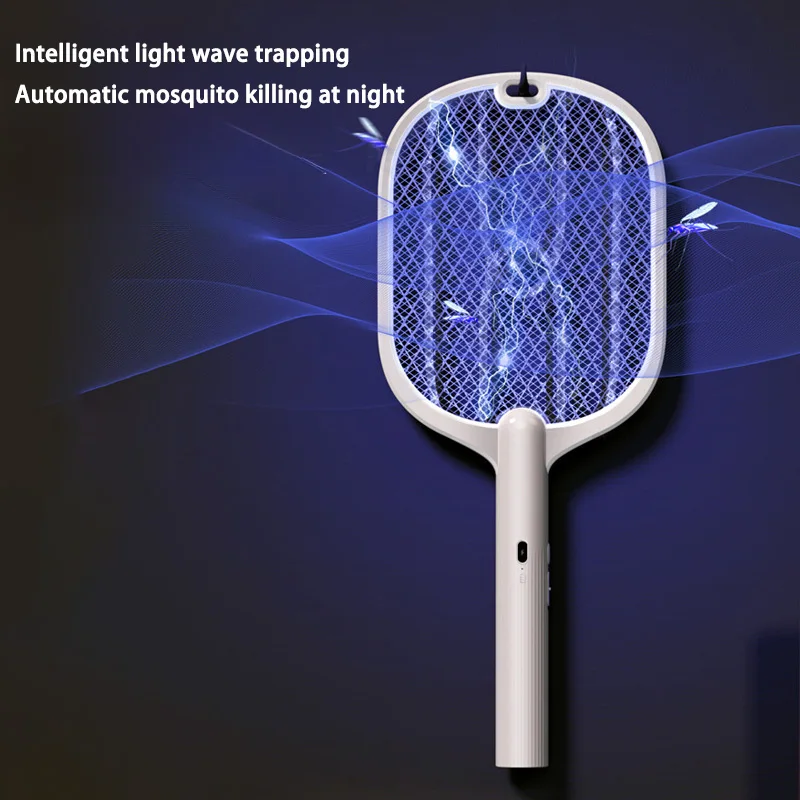 

Модернизированная версия 3000 В Mosquito Swatter с зарядкой Type-c 3 в 1, электрическая мухобойка от комаров, лампа высокого качества