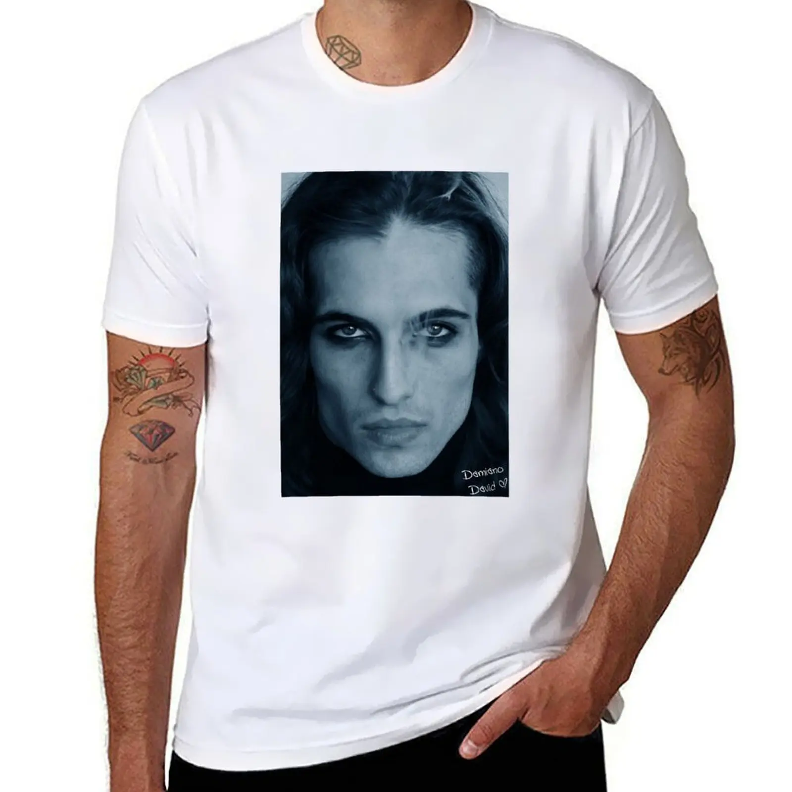 

Damiano David Mneskin T-Shirt cotton t shirt pack man t shirts for men casual T-Shirt