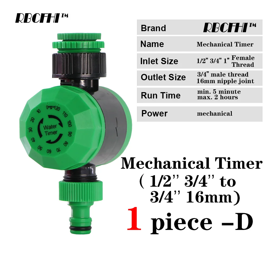 RBCFHI 6 Types of Garden Water Timer Rain Sensor Solar Programmable Automatic Electronic LCD Display Home Garden Water Timer