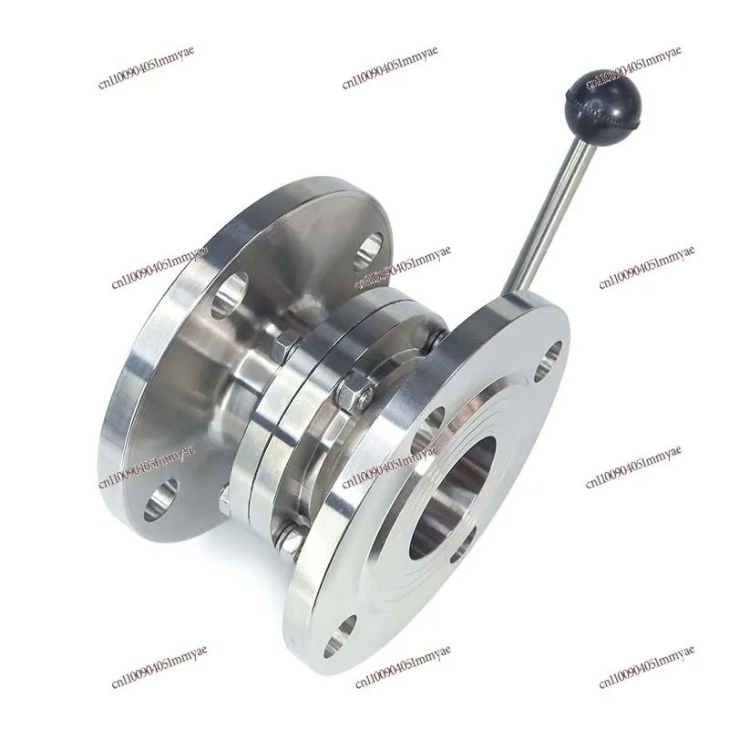 304 Stainless Steel Flanged Butterfly Valve Sanitary Turbine Flanged Connection Valve Switch DN50 PN10