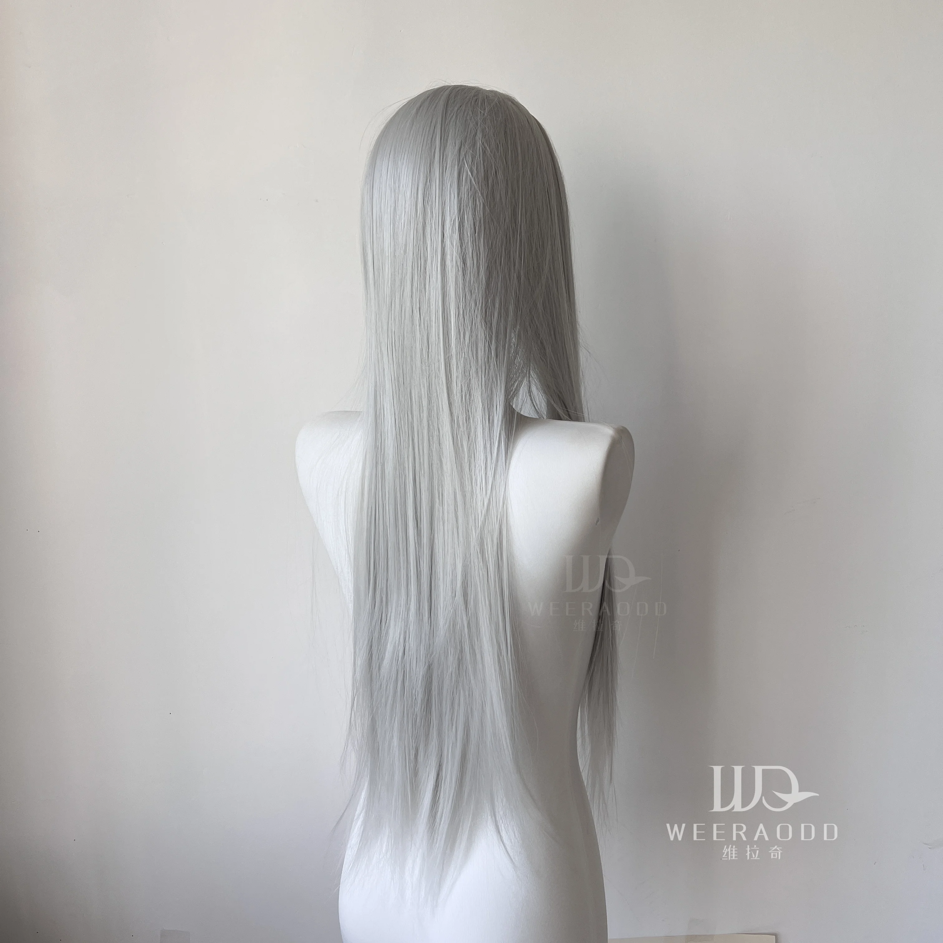 BeiBei-peluca con malla frontal plateada para mujer, pelo largo liso de fibra de alta calidad, pelucas frontales de encaje 13*4, peluca de encaje sintético