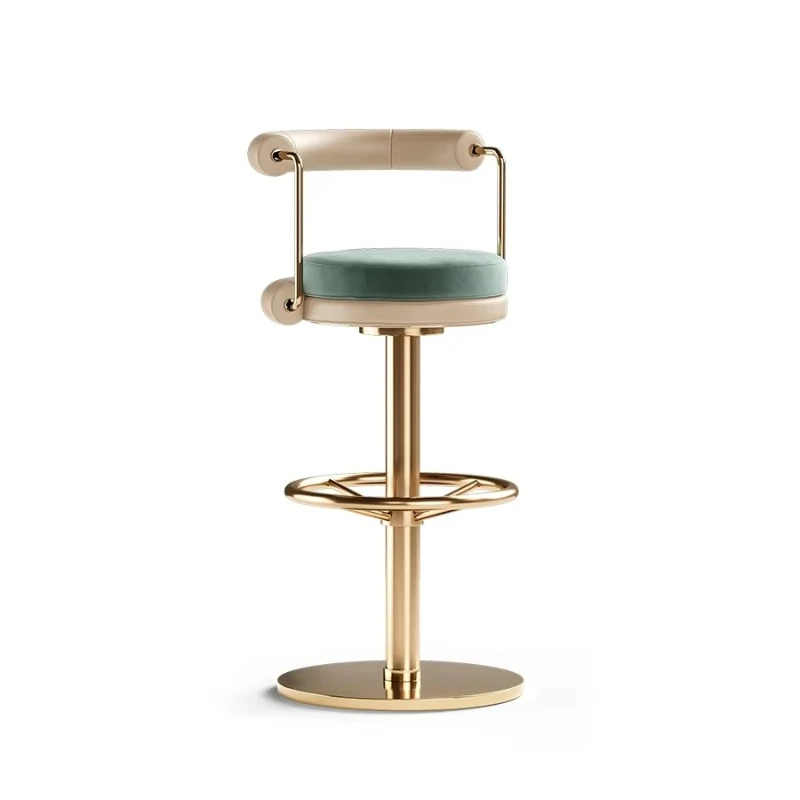 

Modern Lightweight Luxury Adjustable Bar Chair Coffee Shop Bar Front Desk Chair Stainless Steel Home Bar High Stool