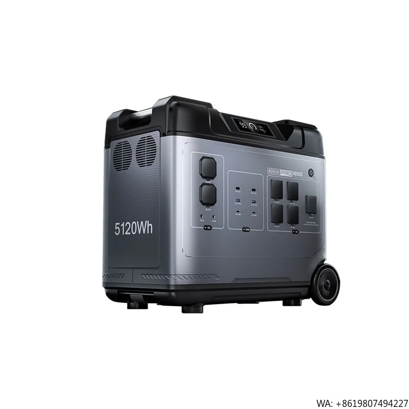 5120WH Rechargeable Backup Power Lifepo4 Battery Emergency Solar Generator Portable Power Station 4000W