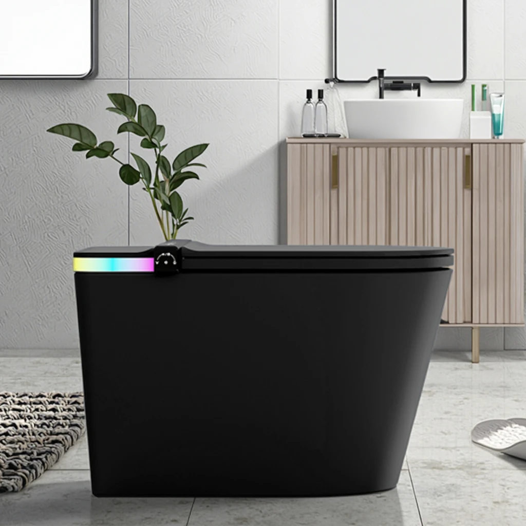 xx-S002 Best Intelligent Ceramic Toilet Nightlight Foot Sensor Flushing Voice Control Smart Seat Heating Bathroom Bowl Features*