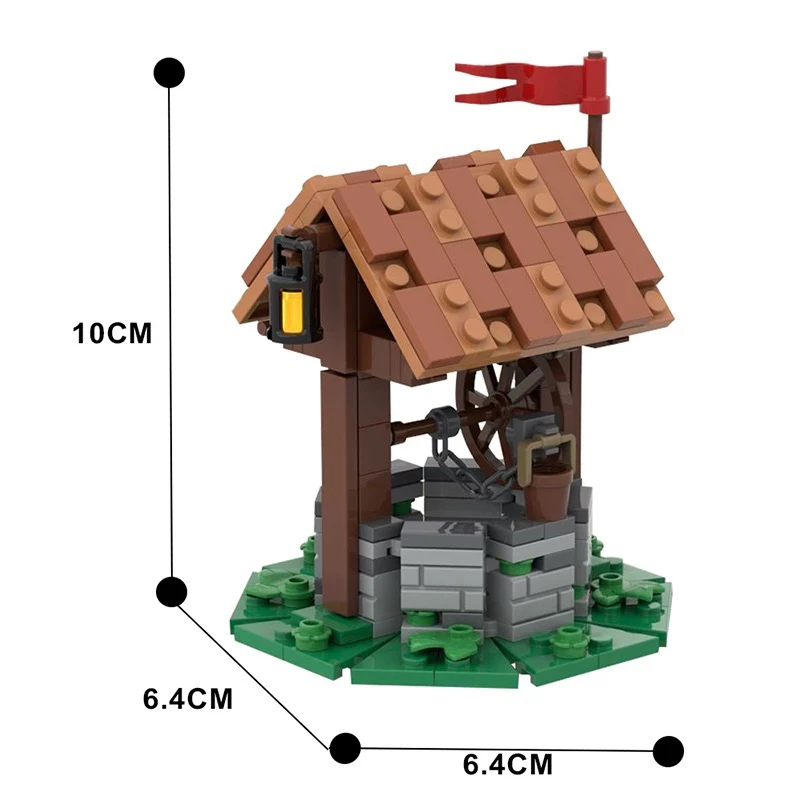 Mittelalterlicher Wasserbrunnen Antikes Katapult MOC Wikinger-Stamm Soldat Schmiede Werkstatt Baustein-Modell Kinder-Montage-Spielzeug Geschenke – Detail 19