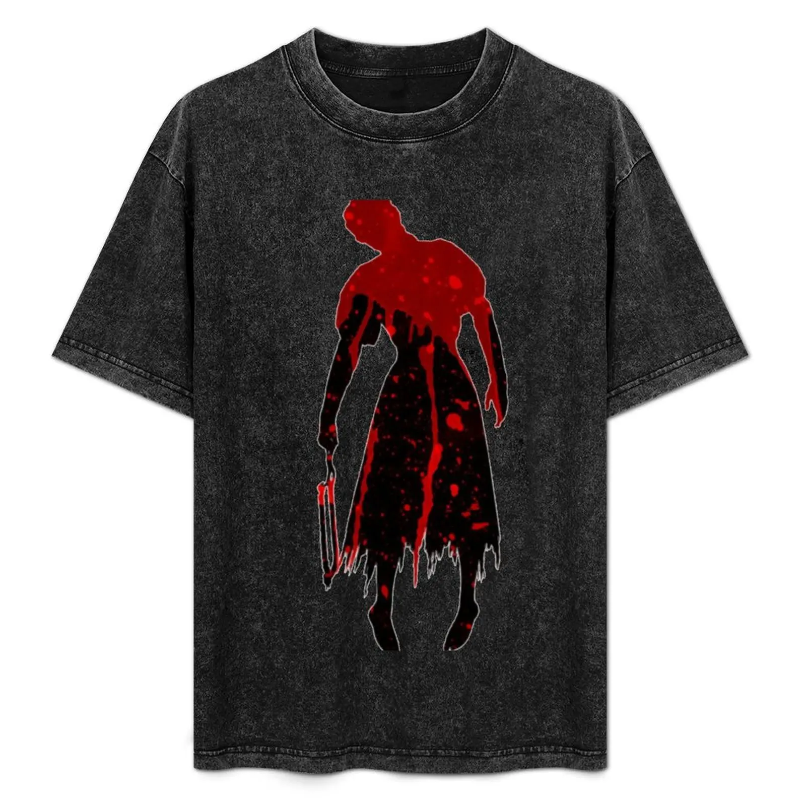 Red Stained Nurse Silhouette T-Shirt Light Athletic Short Sleeve Tee Shirt