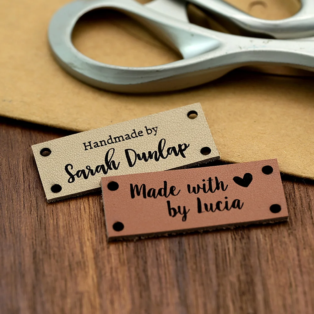 

Premium Custom Leather Tags 20x50mm Laser Engraved 1mm Eco Leather for Home Decor & Handmade Gifts