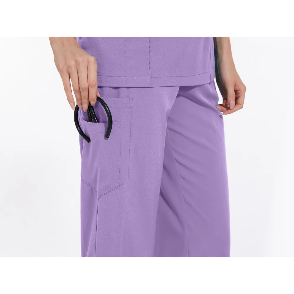 Comfort Unisex Workwear Scrub Set: Short Sleeves Long Pants Hats for Nurses Cosplay