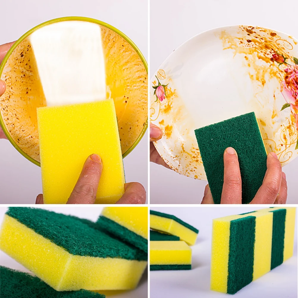 

12 Pcs Scouring Pad Dishwashing Sponge Blocks Cleaning Brushes for Household Kichen