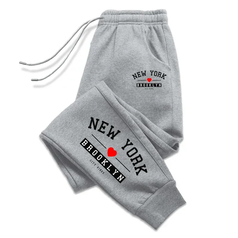 Newest Design New York Printed Men's Sweatpants High Grade Four Season Casual Sports Jogger Pants Drawstring Soft Trousers S-4XL