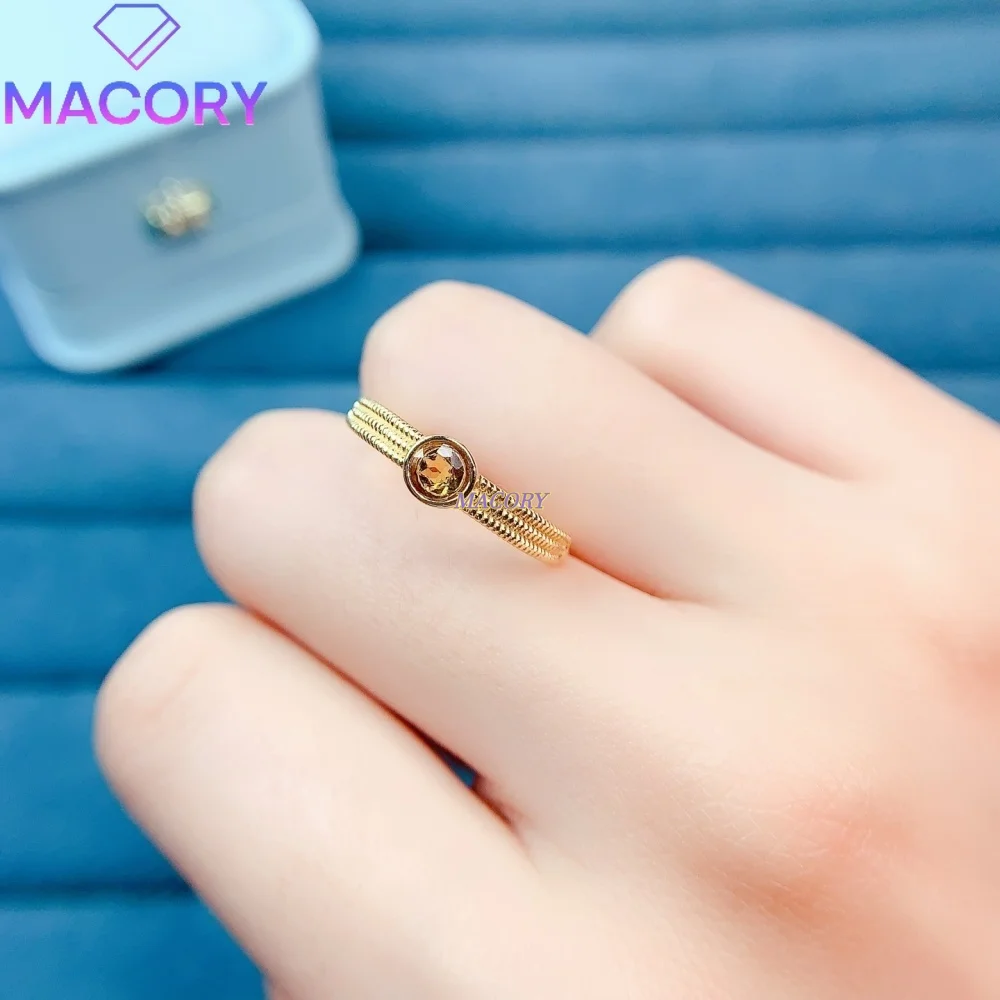 925 Sterling Silver Natural Tourmaline Ring Classic and Simple Style Everyday Versatile Birthday Graduation Valentine's Day gift
