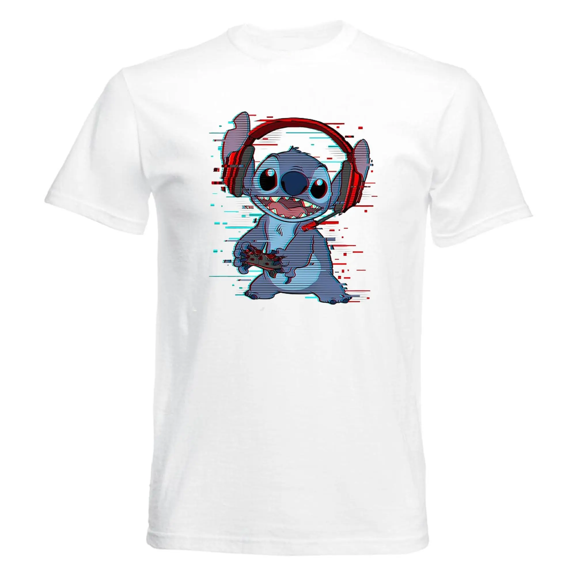 Lilo  Gamer Glitch Headset und Controller T-Shirt, Familienurlaub Reise Geschenk       Shir, Ohana Shirt Blac