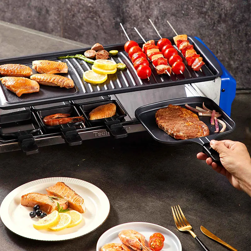 คู่ Lagen Rookloze ไฟฟ้าย่าง Bbq Grill Raclette Grill ไฟฟ้า Bakplaat