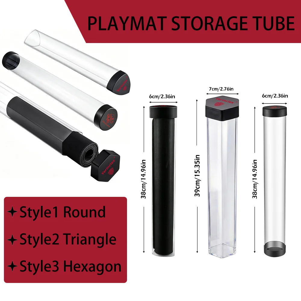 Board Game Playmat Storage Tube Round Triangle Hexagon Portable TCG Trading Card Gaming Mat Protector Canister