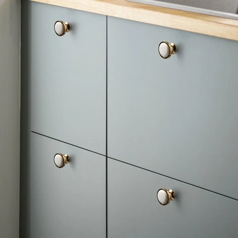Modern Ceramic Cabinet Door Handles Light Luxury Gold Silver Wardrobe Door Handle Multifunctional Minimalist Drawer Handle