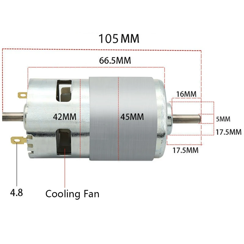 775 All Copper Motor For Dual Shaft High Torque DIY Sanding Belt Machine  Polishing Machine Carving Drilling and Grinding Machin