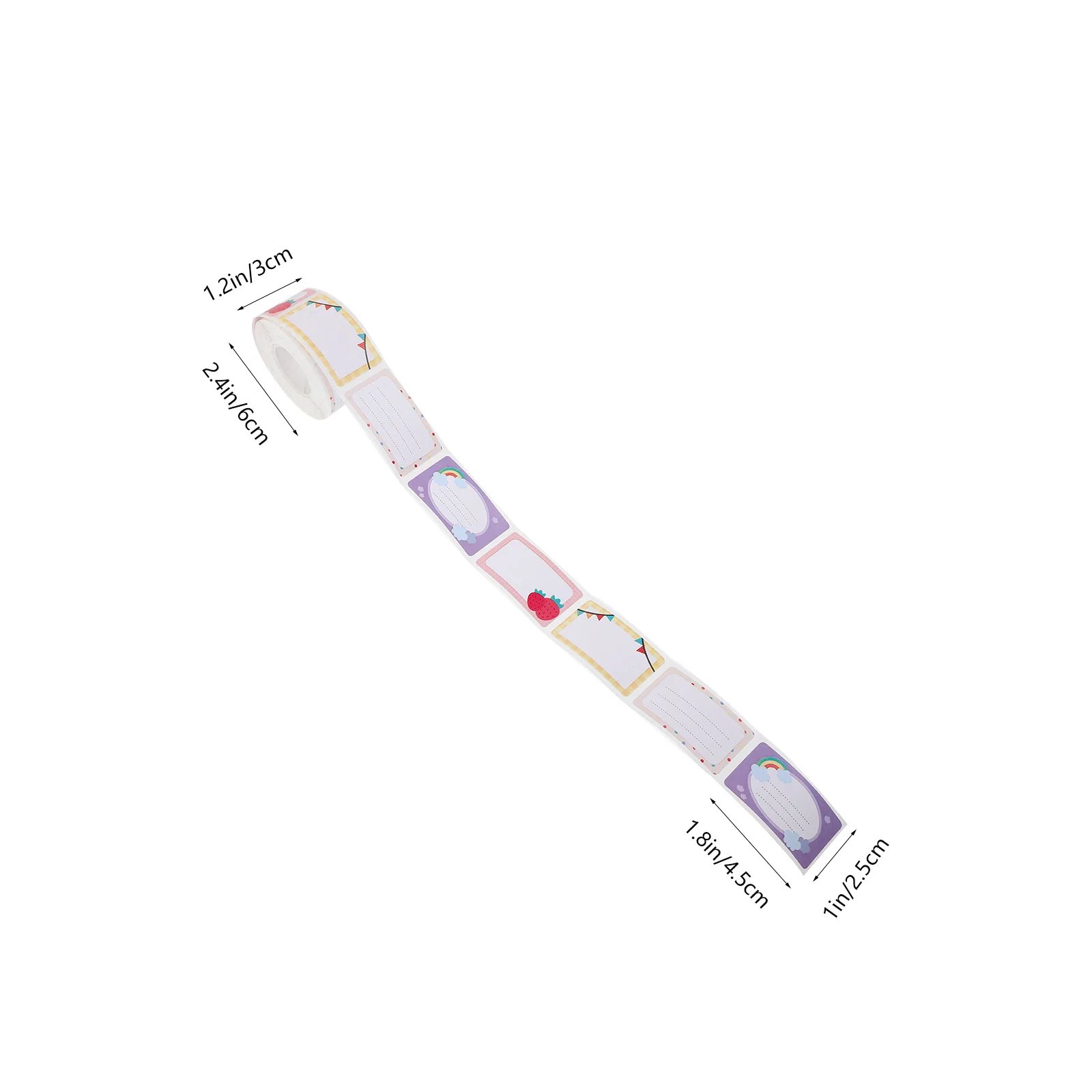 

2 Rolls Adhesive Name Labels Colorful Stickers For Daycare Bottle Clothing School Supplies Reusable Label Stickers Folder