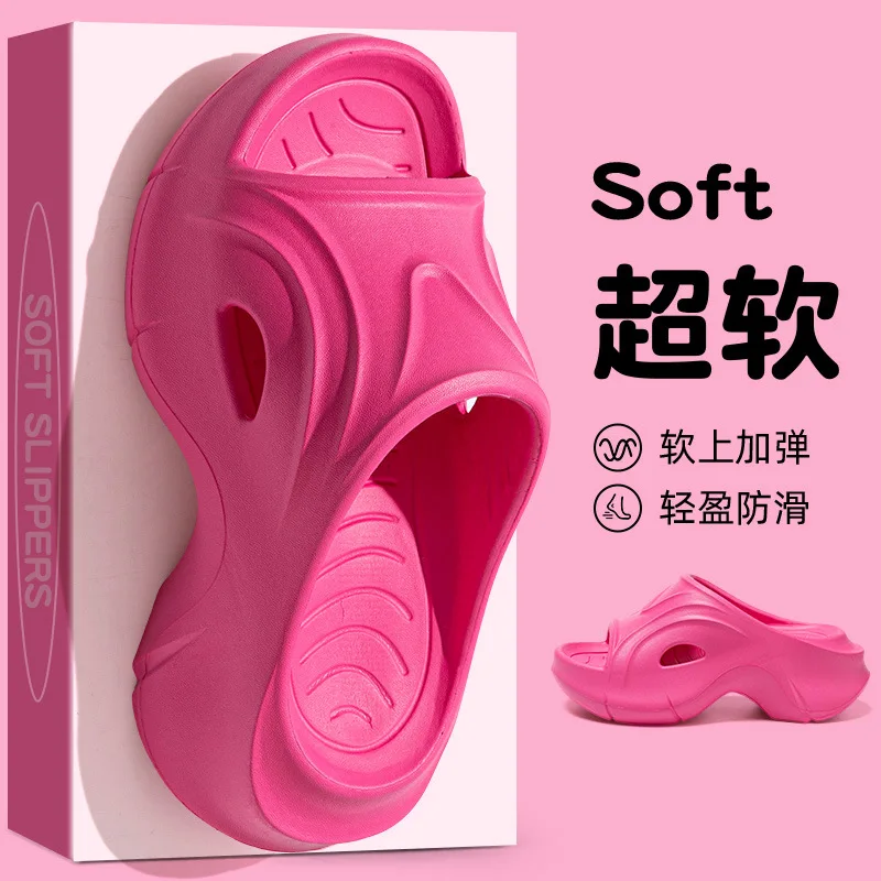 

Thick soled slippers for women summer beach shoes for 2025 sponge cake shoes cool slippers for women