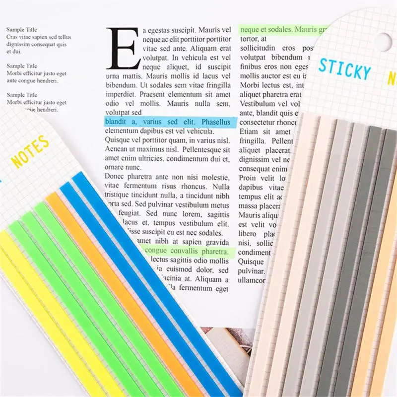 20/160 Sheets Transparent Sticky Notes Self-Adhesive Reading Annotation for Books Notepad Bookmarks Memo Pad Index Tabs