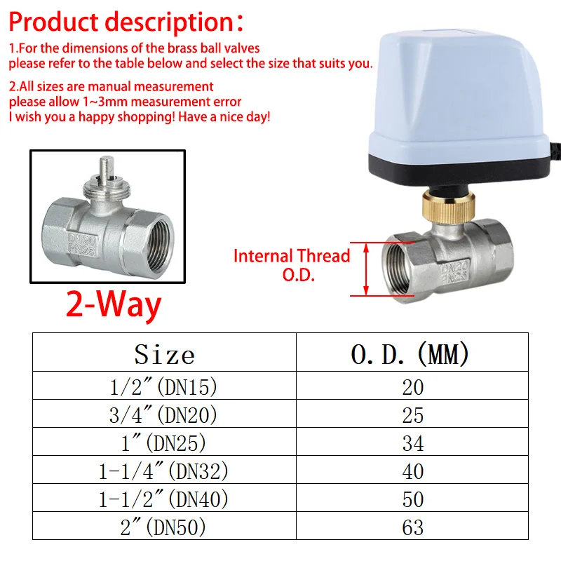 AC220V DC12V-24V Electric Thread 304 Stainless Steel Ball Valve 2-control 3-wire Solenoid Water Valve Actuator, DN15~DN50 view 3