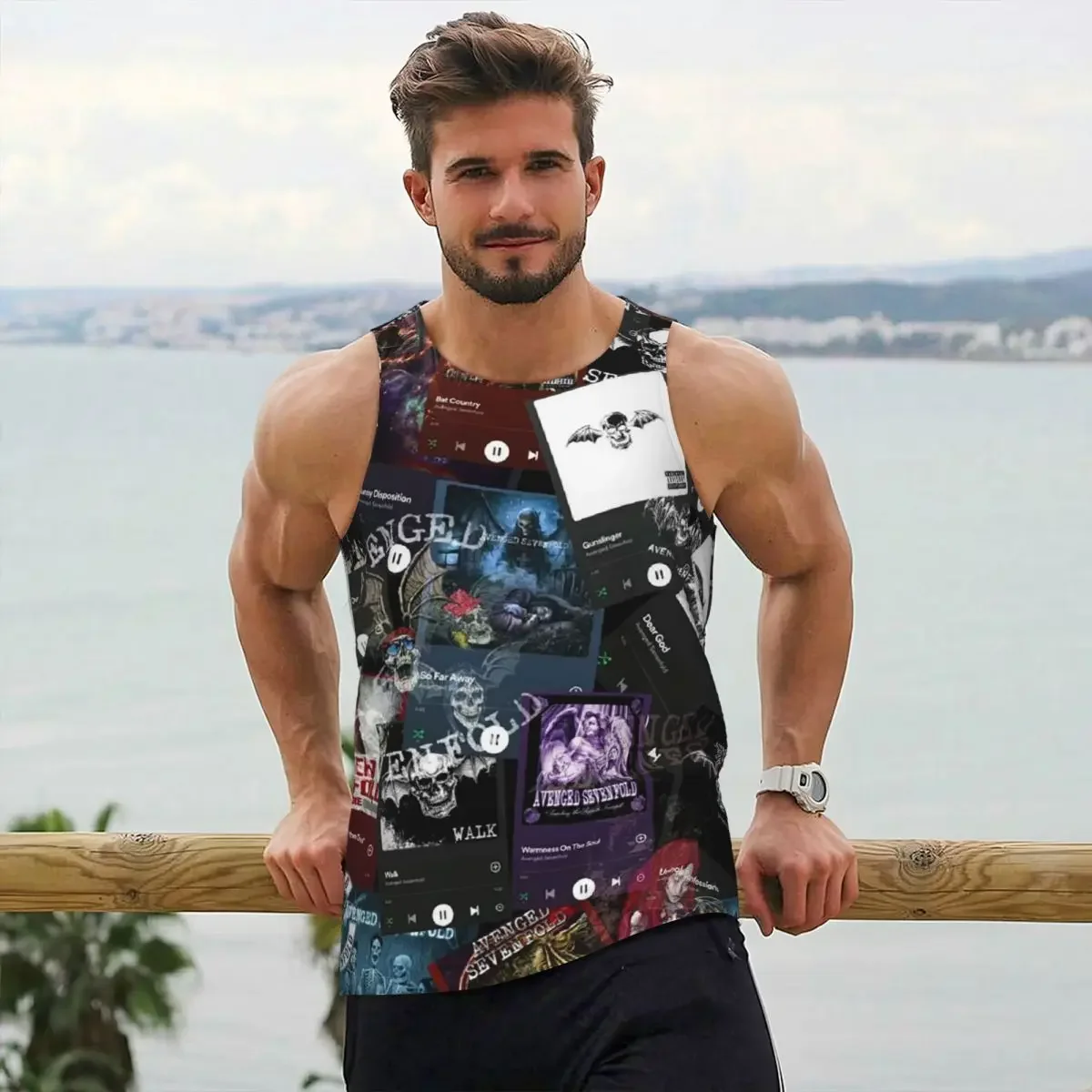 Avenged Sevenfold Gym Tank Bodybuilding Vest Fitness Sleeveless Tops Quick Dry Men Workout Sports Clothing