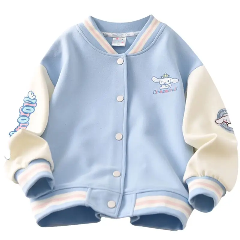 

Anime Sanrio Cinnamoroll Cardigan Jacket Cosplay Costume Children Baseball Coat Spring Autumn Sports Top Student Birthday Gifts